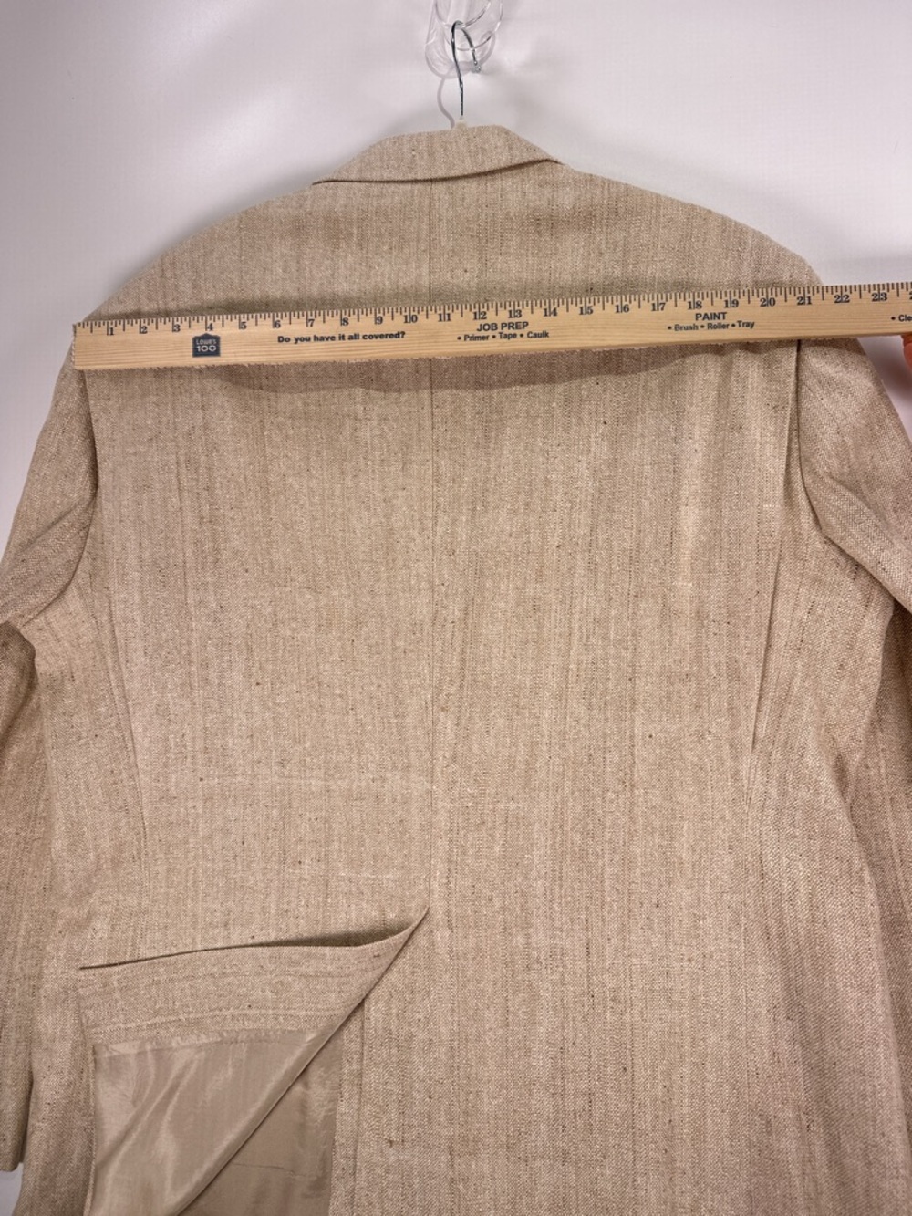 Orvis Vintage Suede Elbow Patch Blazer Hopsack Wool Blend Tan 46L - Picture 12 of 16